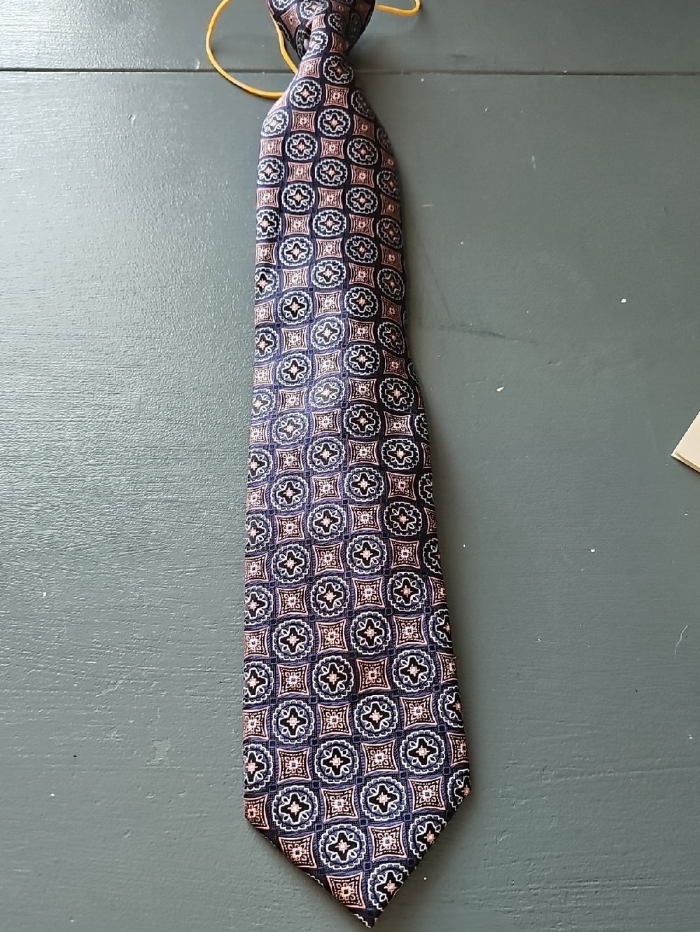 Alexander Julian Colours Geometric Medallion Tie Mens OS Blue Copper Polyester